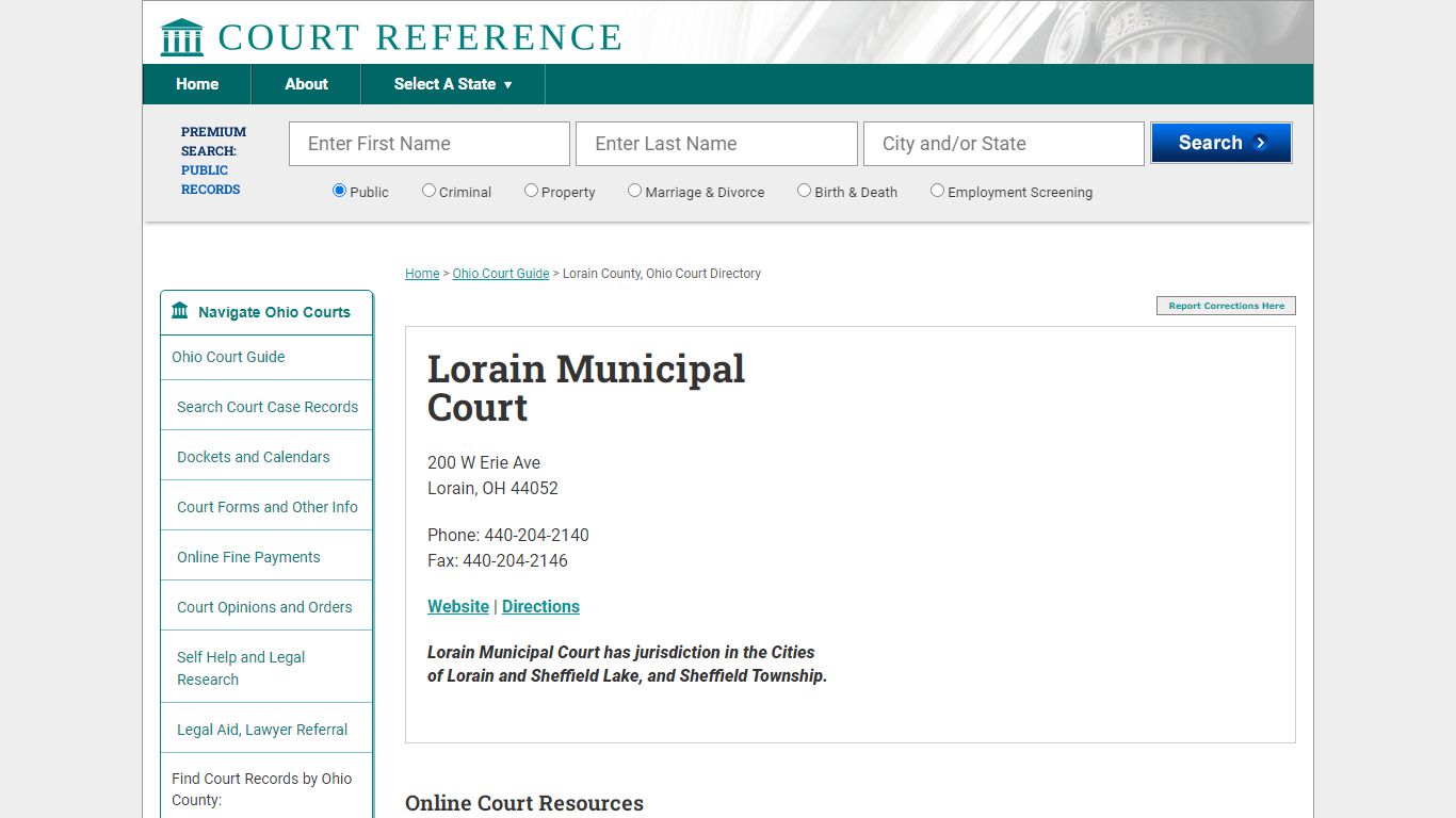 Lorain Municipal Court - CourtReference.com